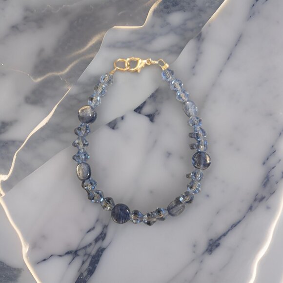 Kyanite and crystal bracelet~ 7 in. - Picture 2 of 2